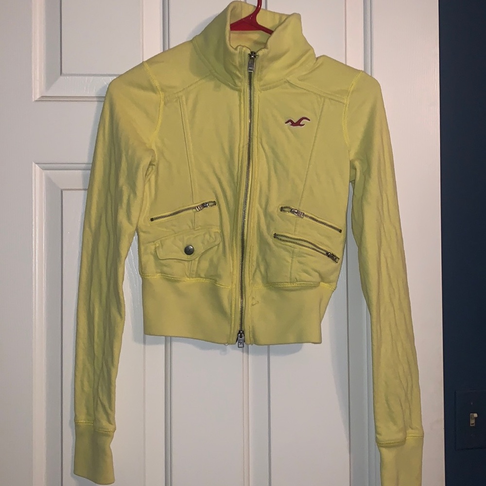 Hollister yellow zip up